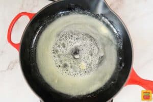 melted butter in skillet