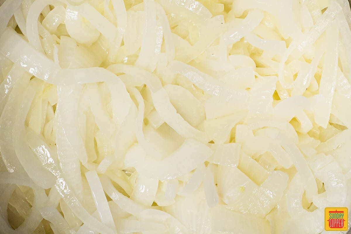 onion cut up thinly for French onion soup
