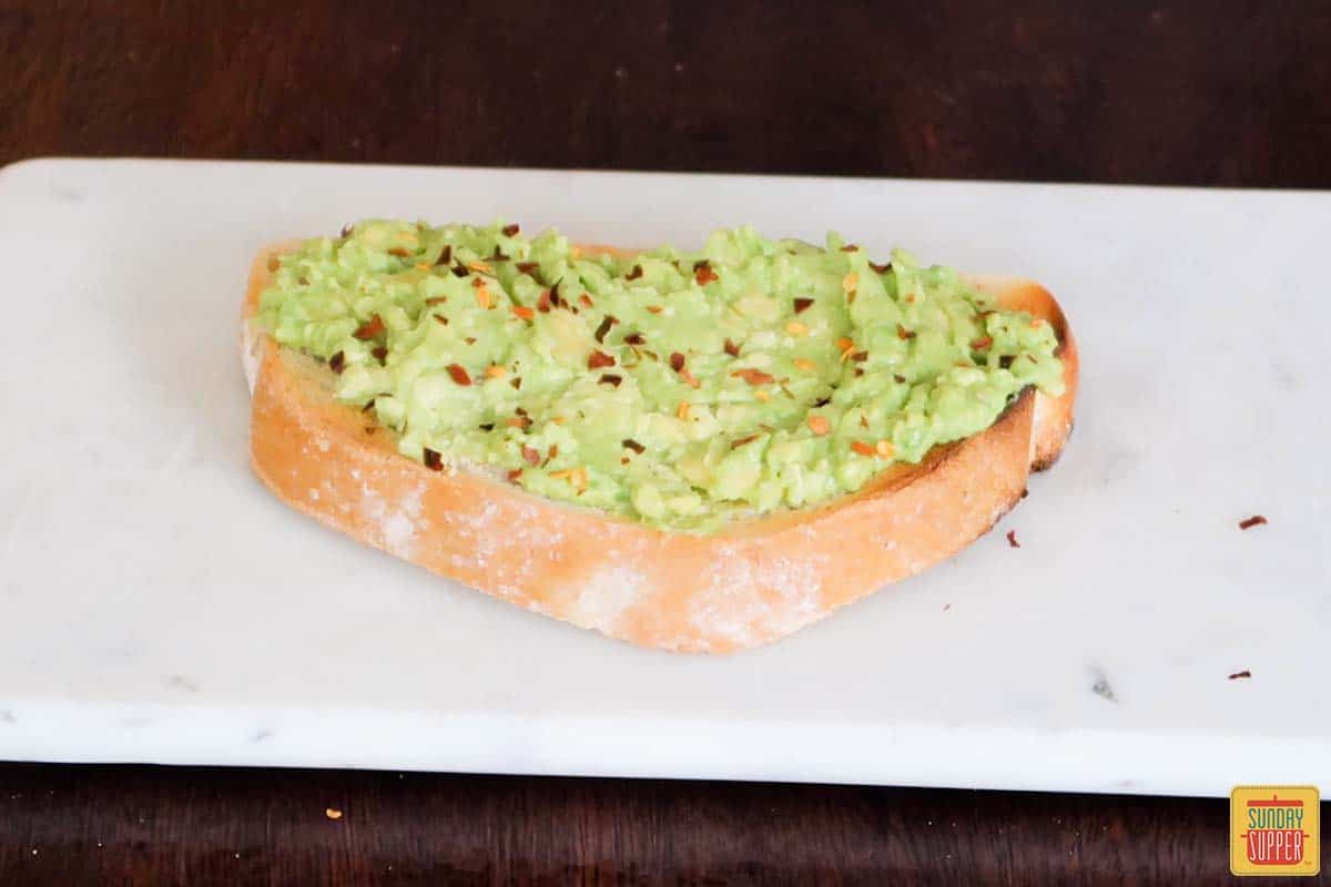 red pepper flakes added to avocado toast