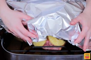 wrapping pineapple ham in foil