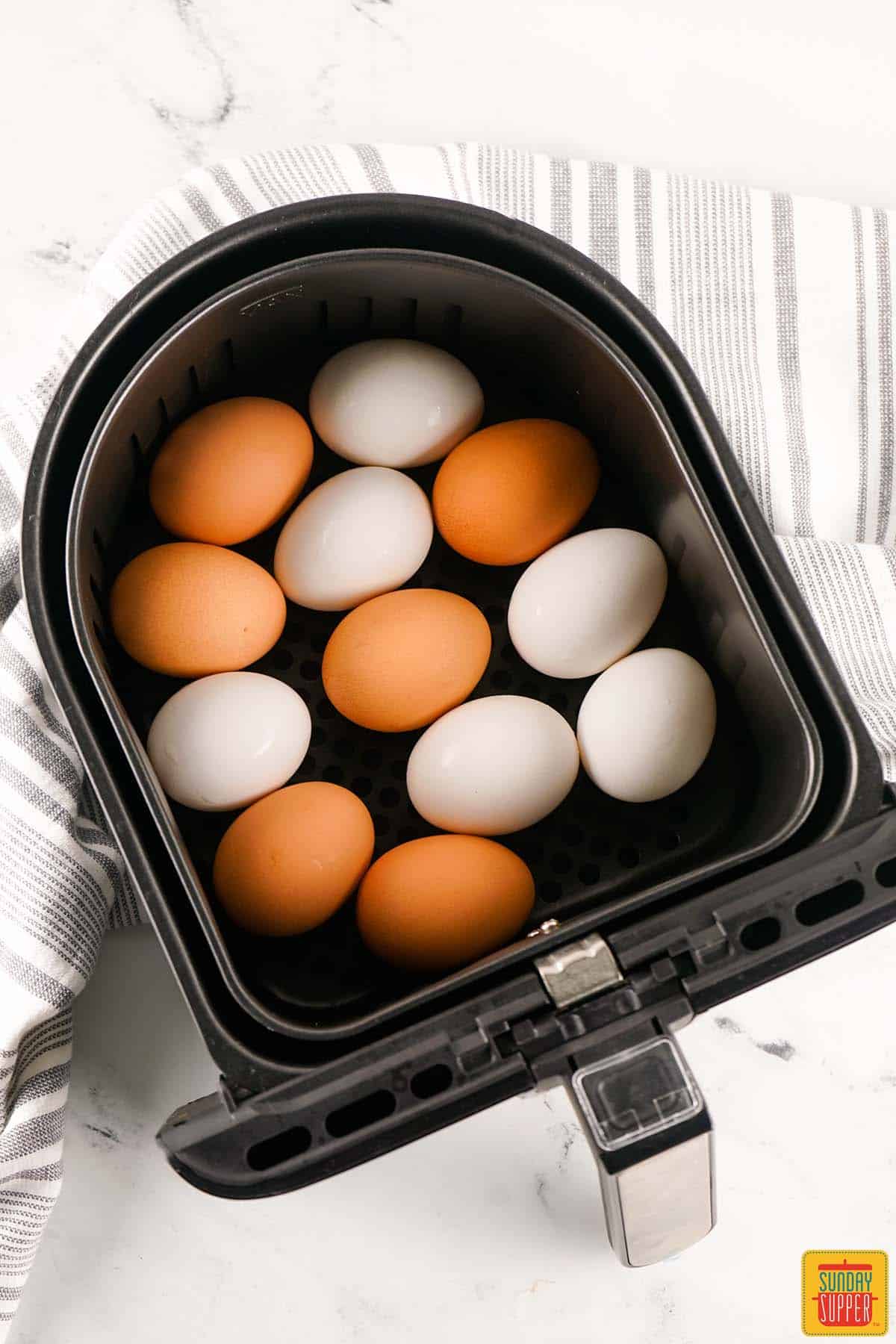 eggs in the air fryer tray