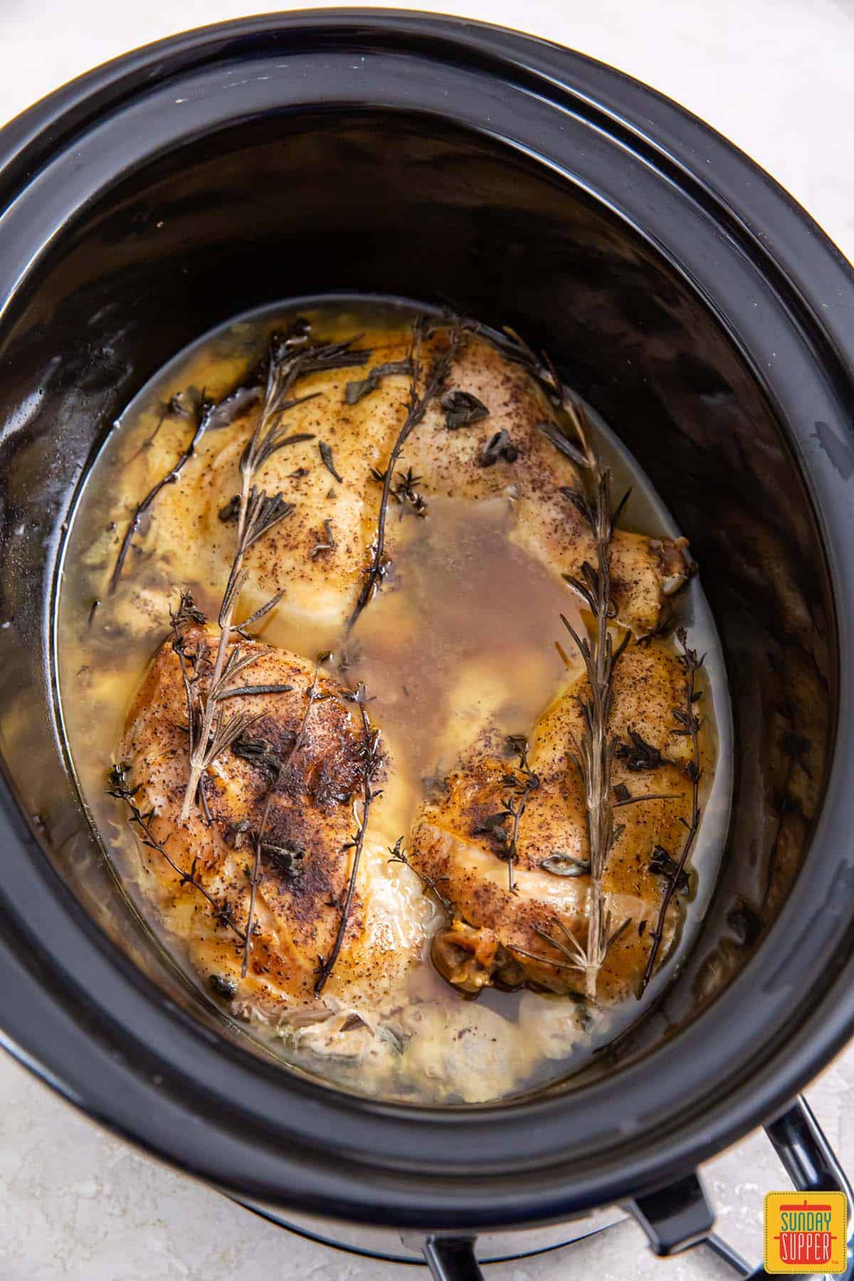 chicken leg quarters cooked in crockpot
