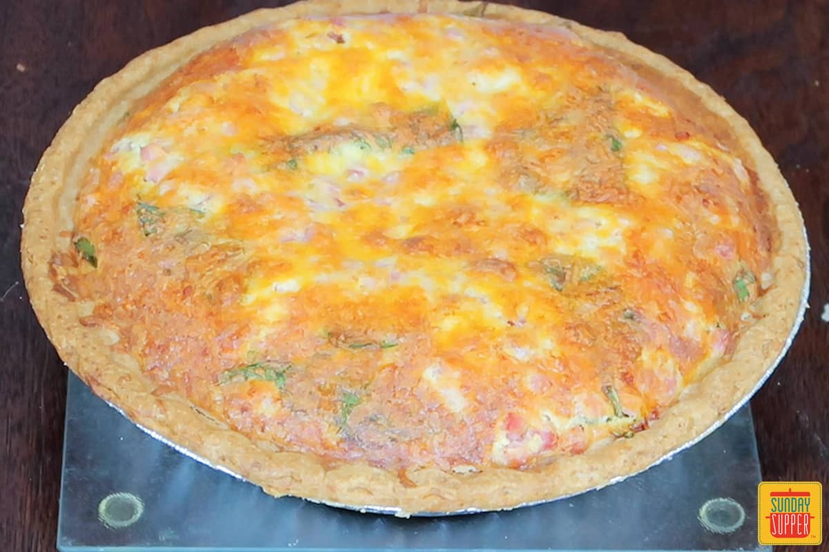 ham quiche right out of the oven