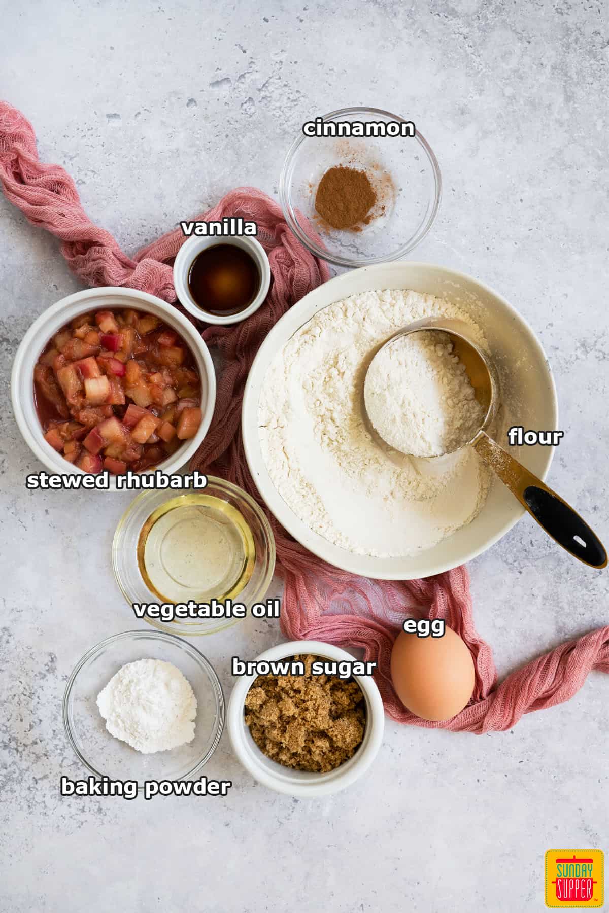 rhubarb muffins ingredients