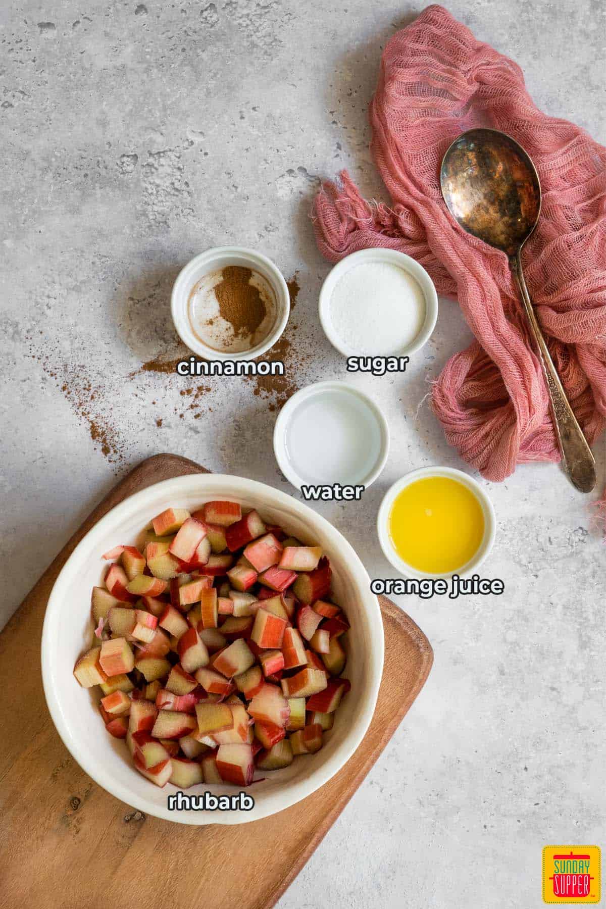 stewed rhubarb ingredients