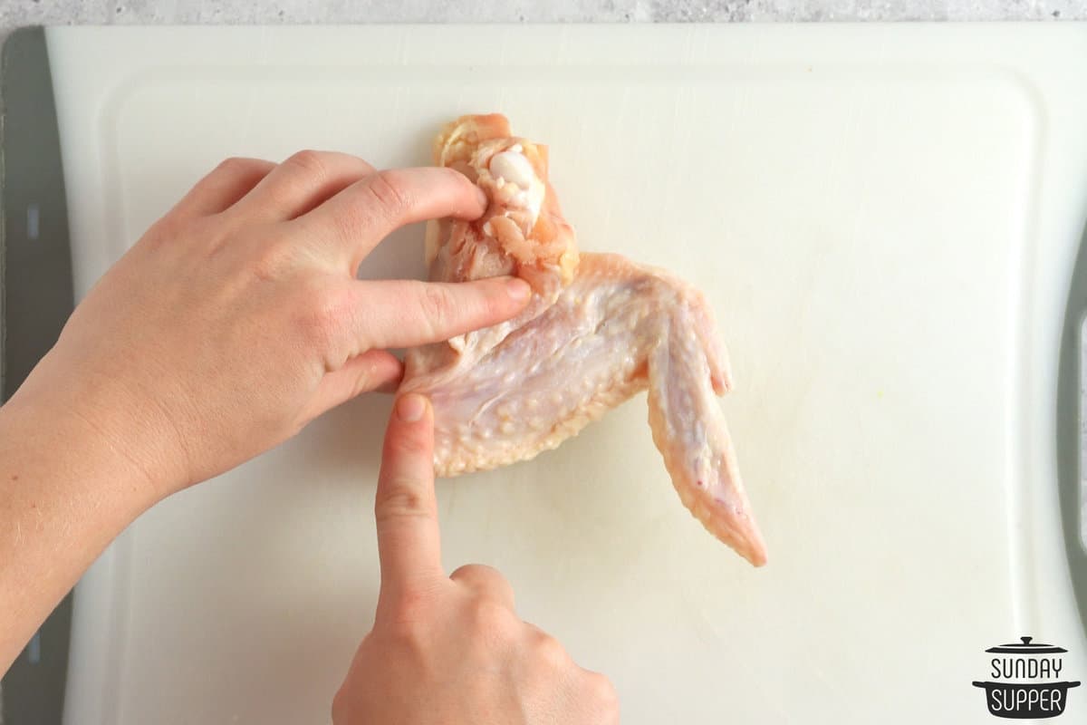identifying the first ridge of a chicken wing