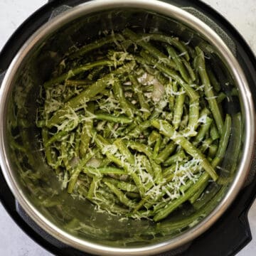 green beans with parmesan inside the instant pot