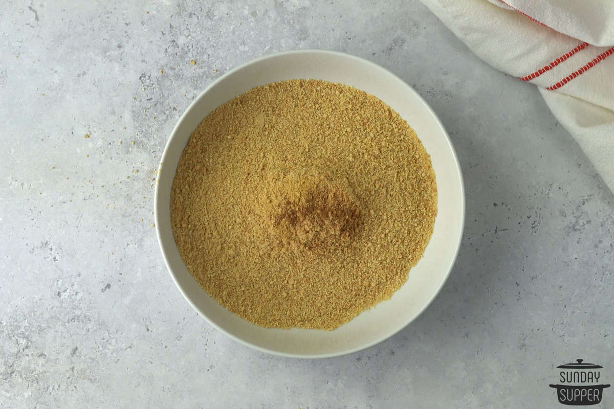 crushed graham cracker with spices in a bowl