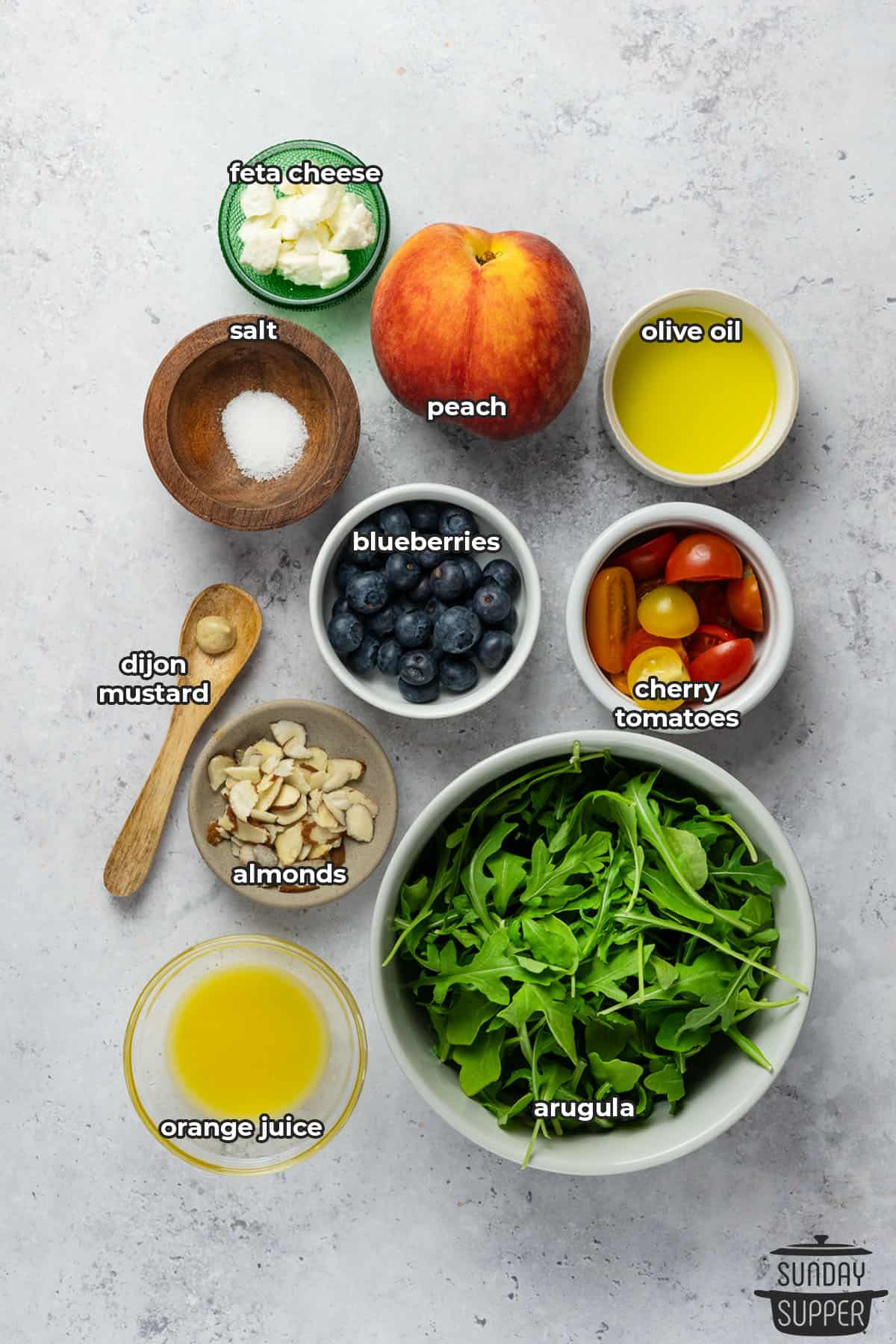 grilled peach salad ingredients