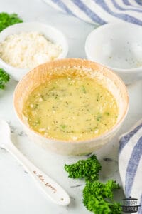 garlic parmesan sauce in a bowl