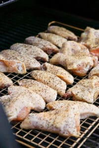 chicken wings in the smoker