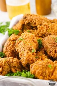 a dish of fried chicken