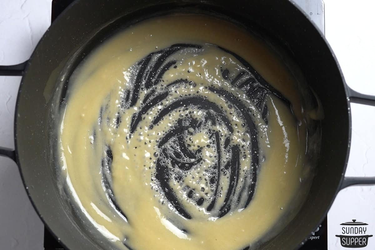 making roux in a pan