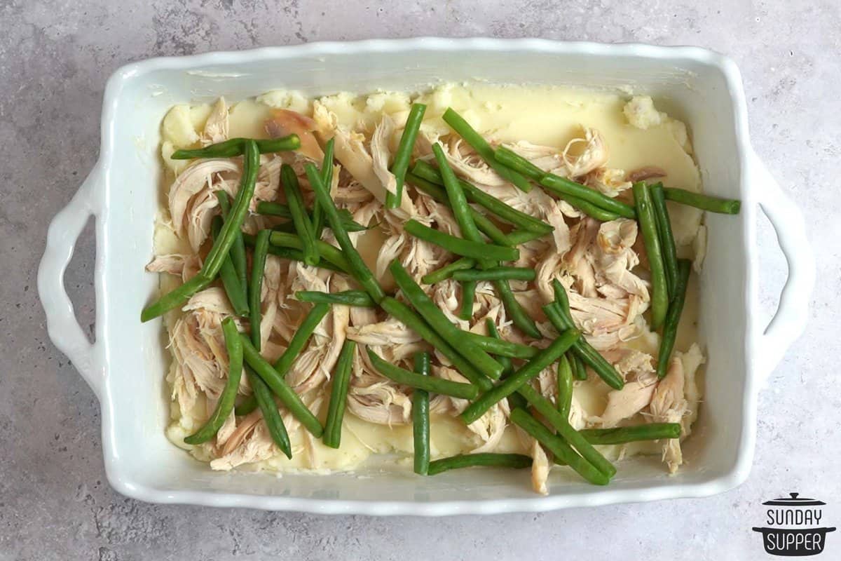 topping with green beans