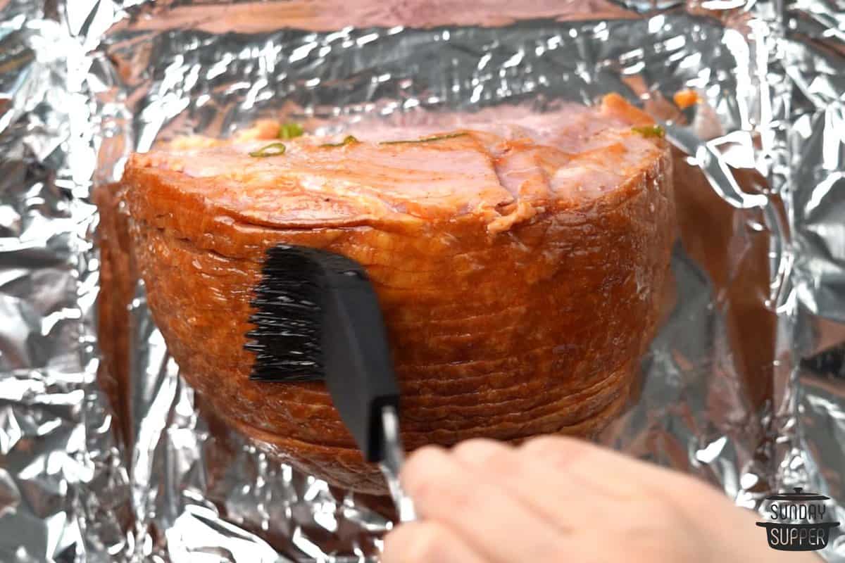adding glaze on to ham