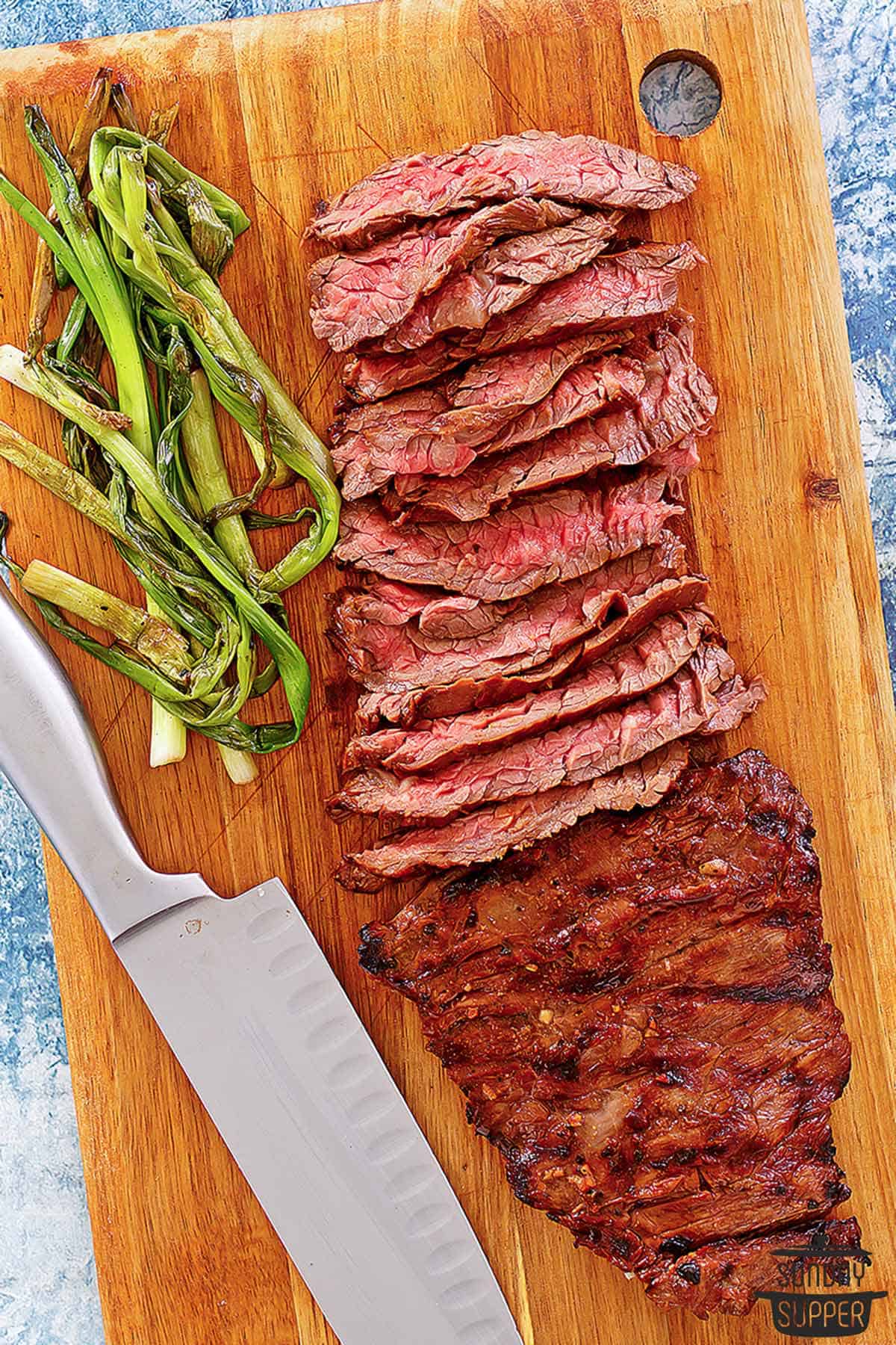 carne asada on a cutting board