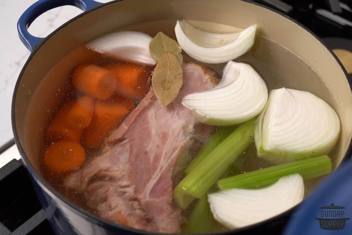ham stock ready to simmer
