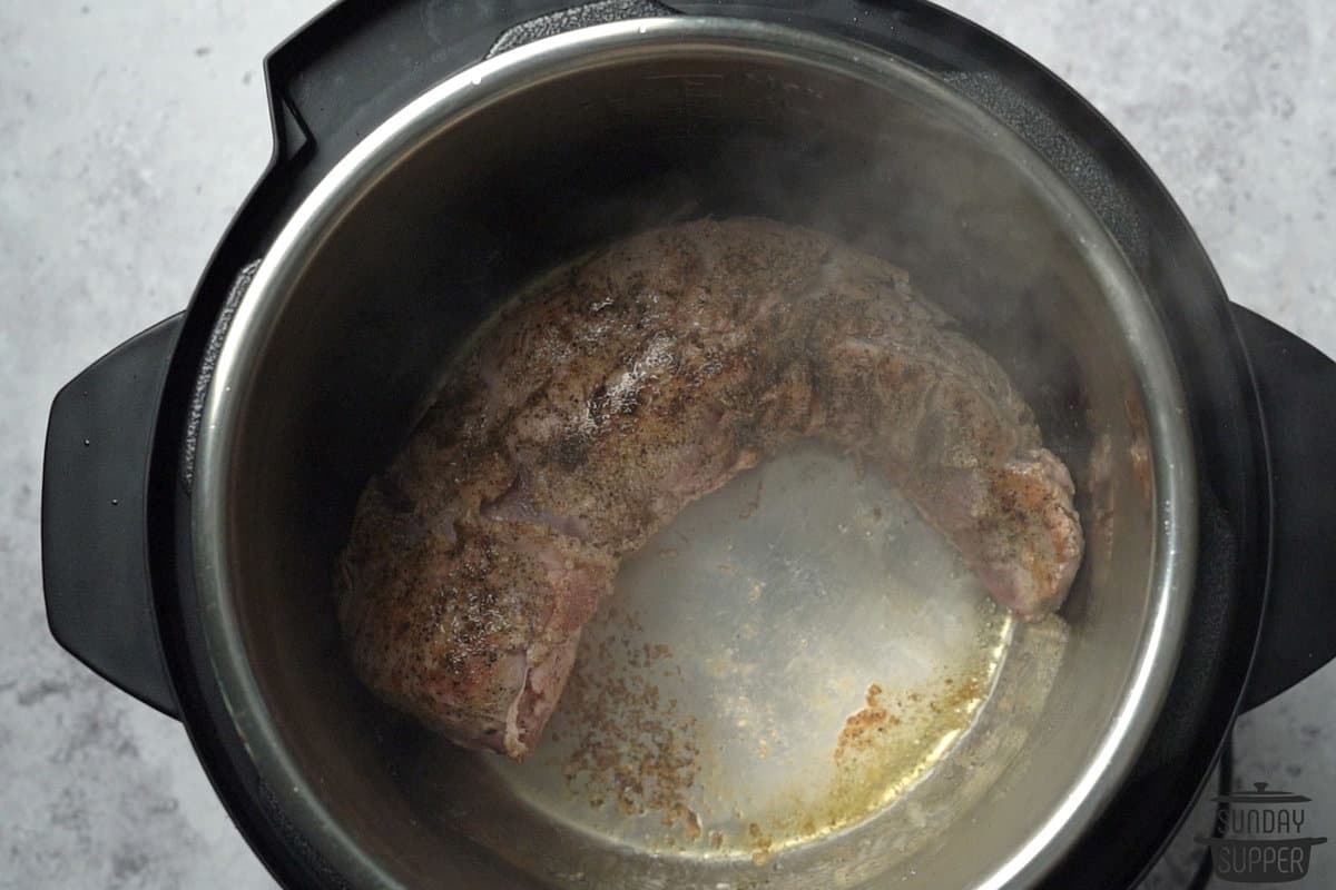 sautéing pork tenderloin inside of the instant pot