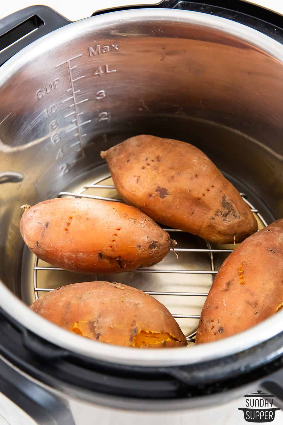 cooked sweet potatoes in the instant pot
