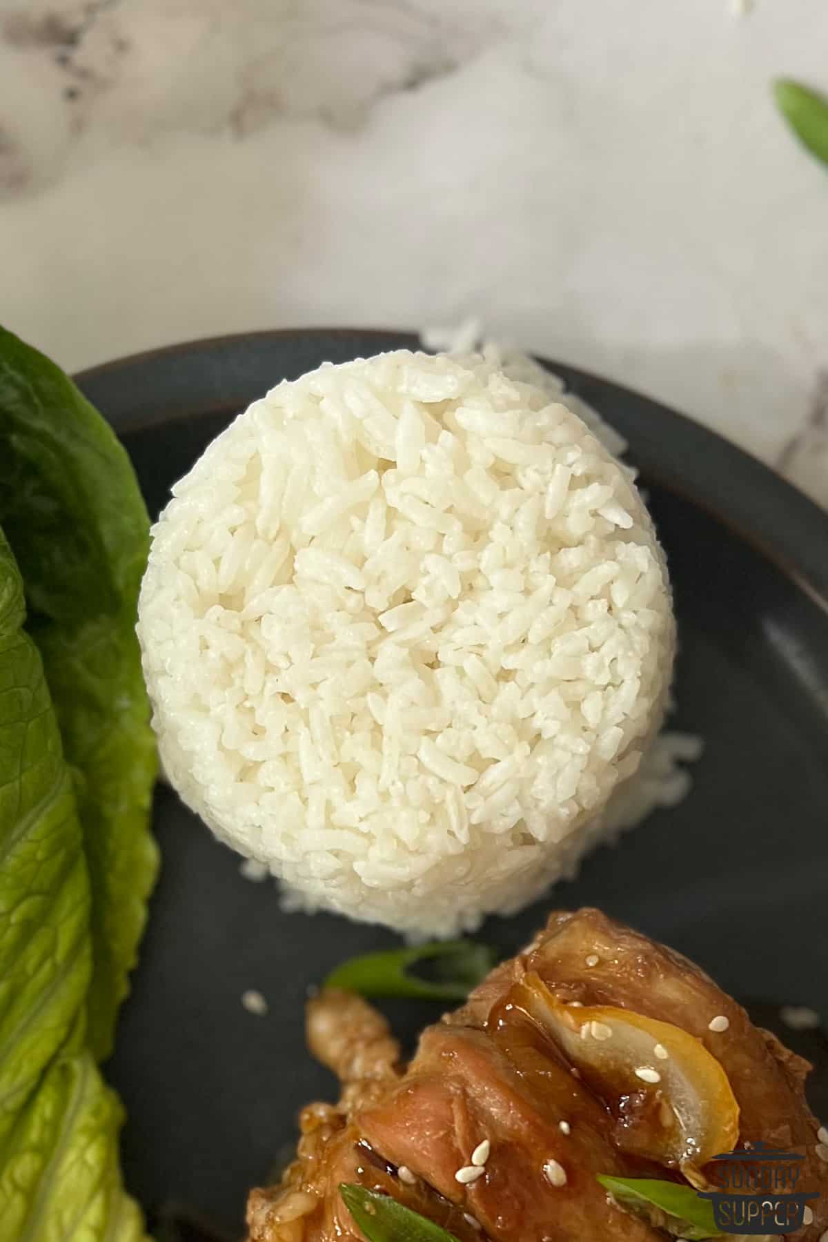 microwave rice on a plate