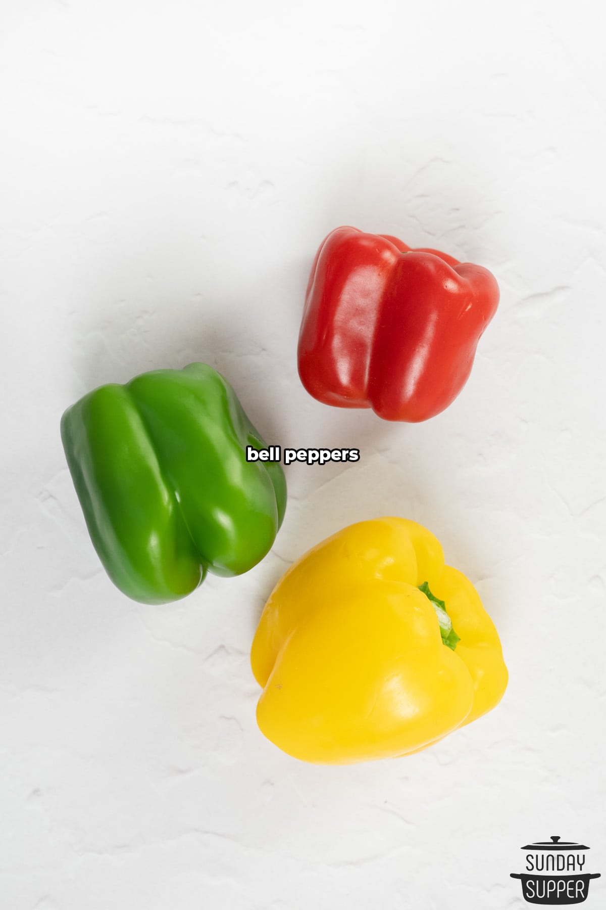 ingredients for roast peppers with labels