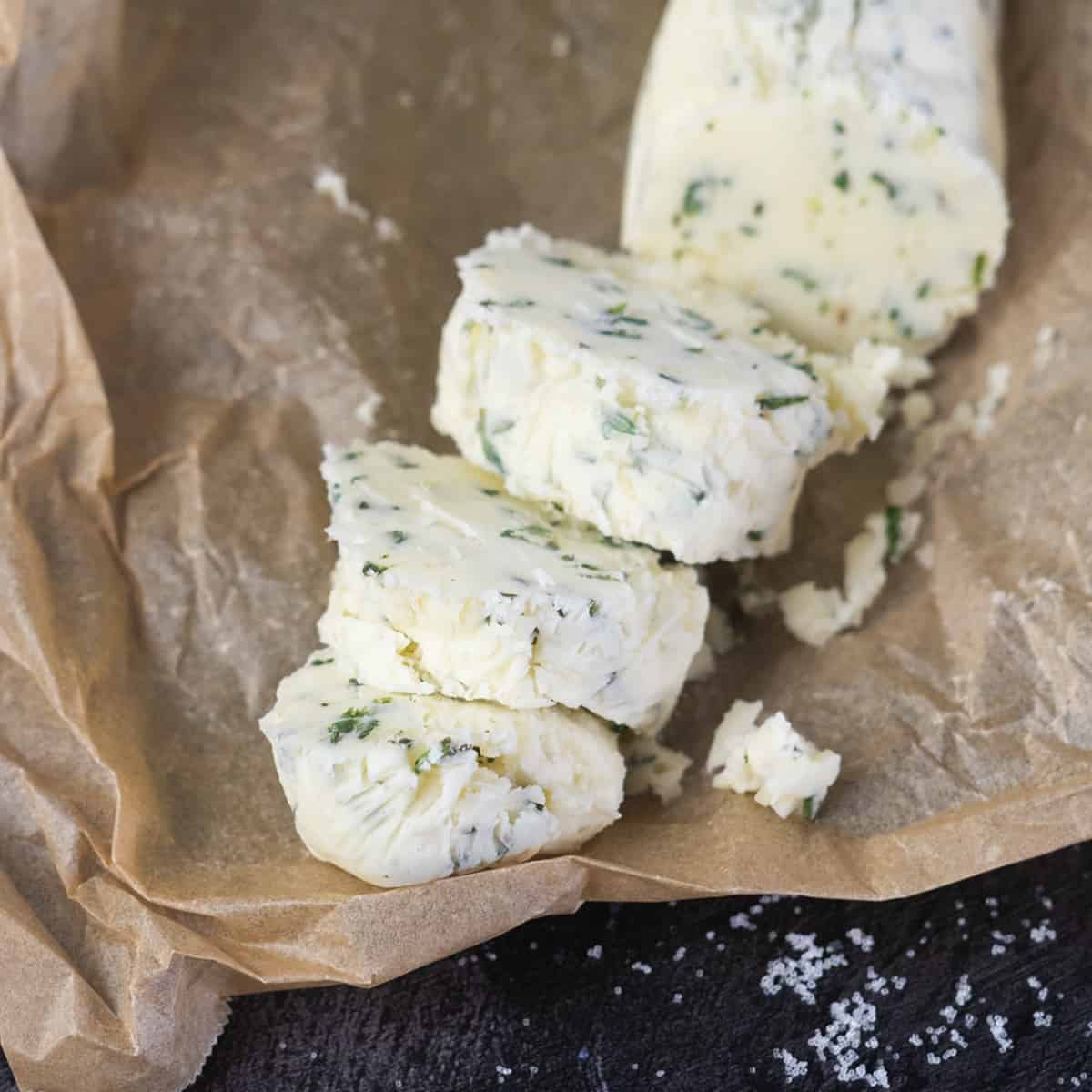 slices of cooled compound butter