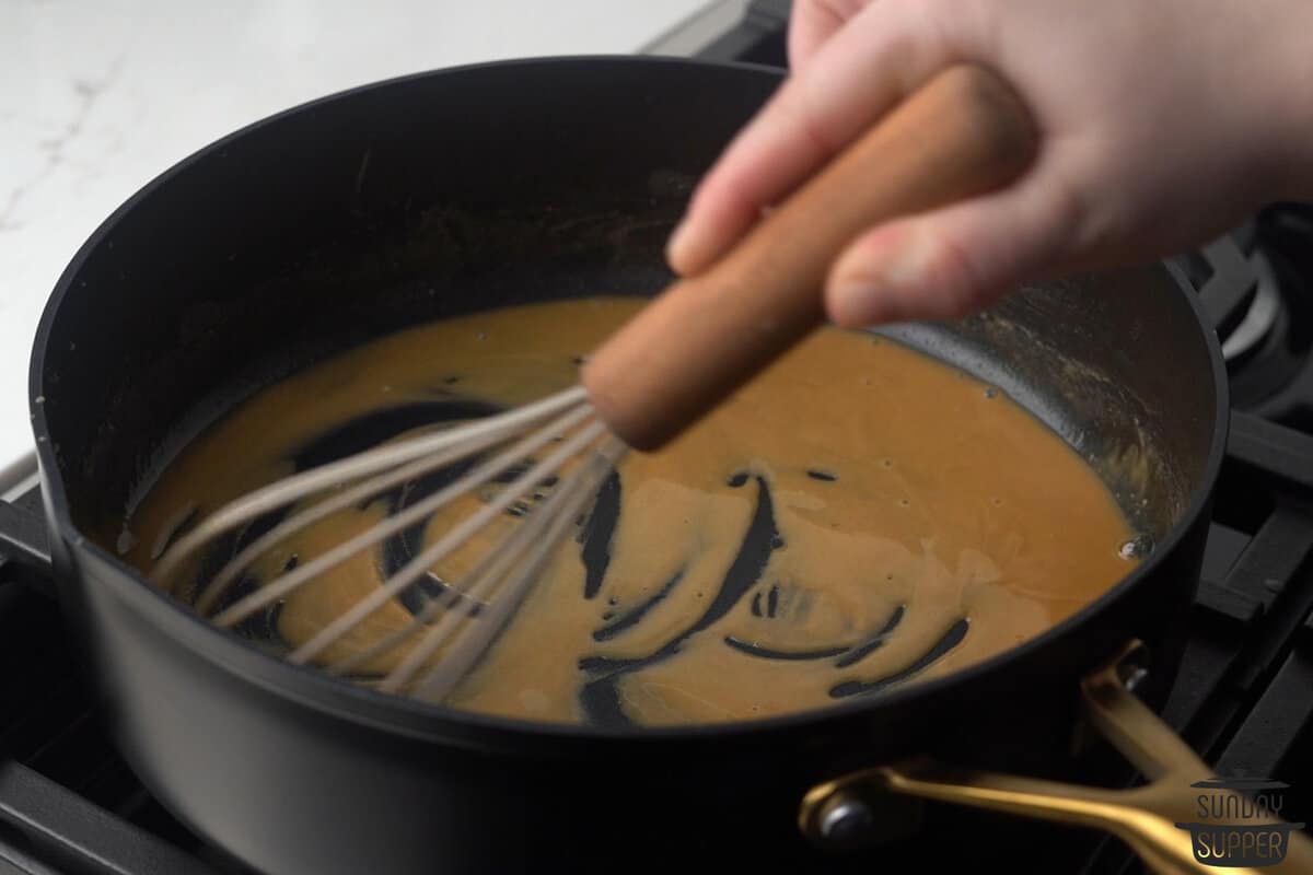 the roux browned in the pan