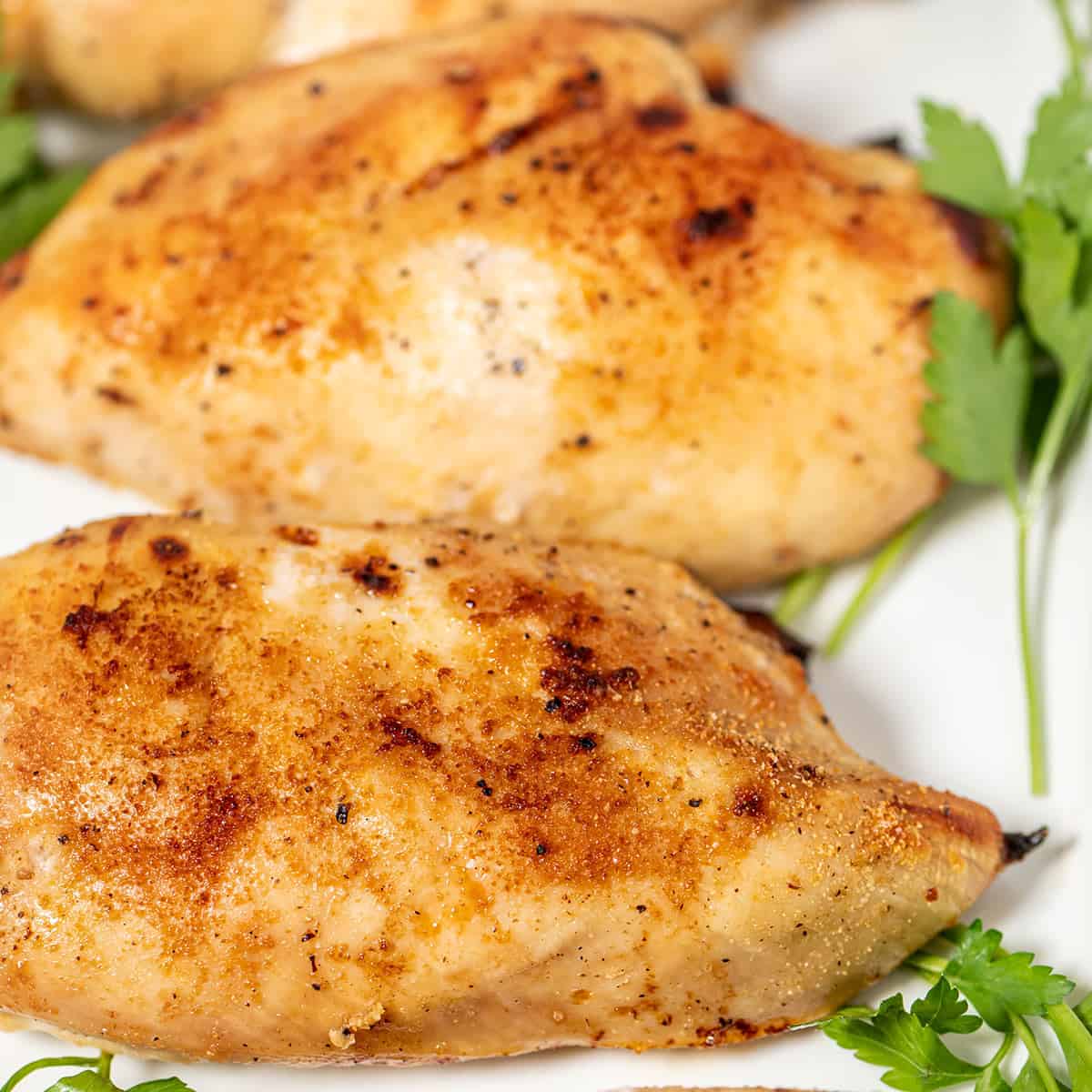 two roast buttermilk chicken breasts