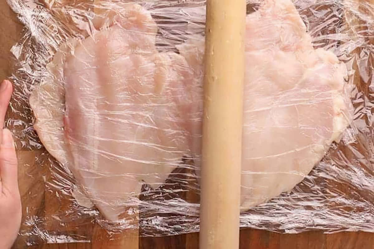rolling chicken breast out thin