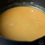 close up of roux for gravy in a skillet