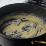 roux for gravy in a skillet