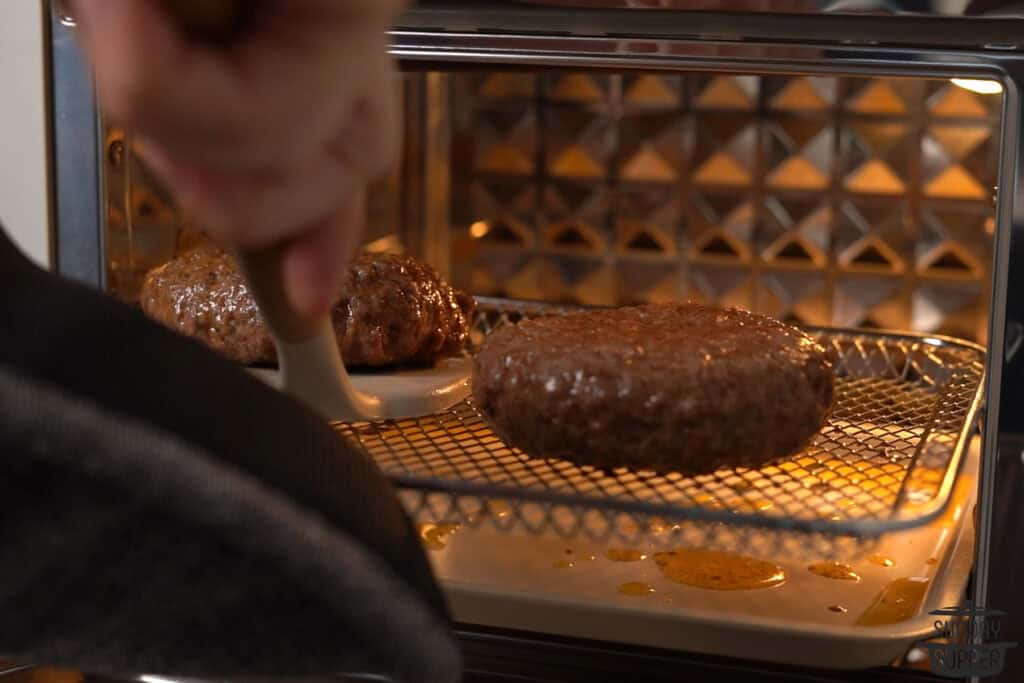 burgers inside of the air fryer