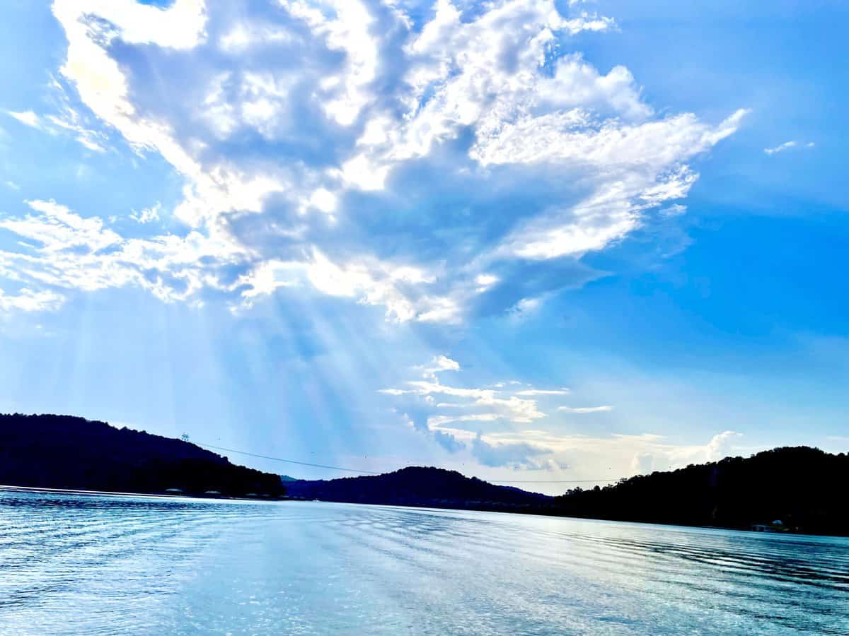 view of the lake in the Georgia mountains