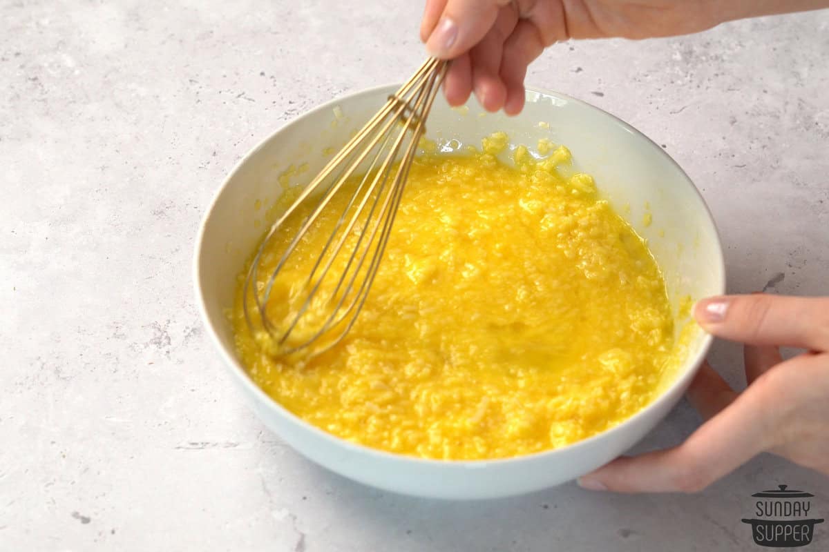 mixing egg mixture