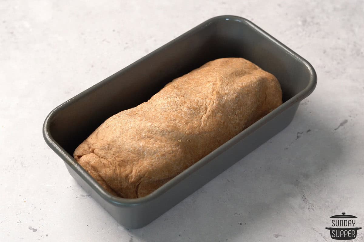 dough in bread pan