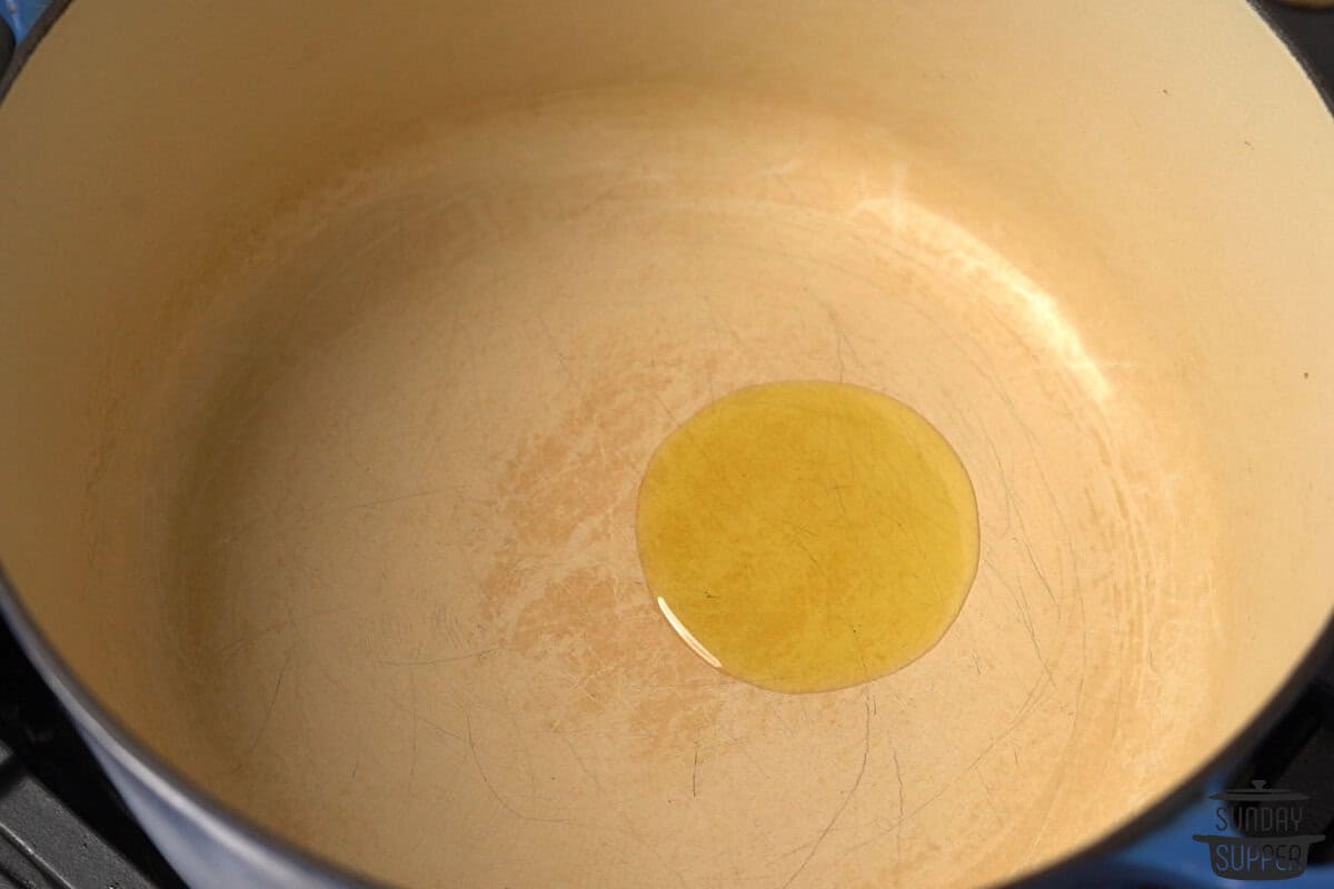 oil added to the pan to heat