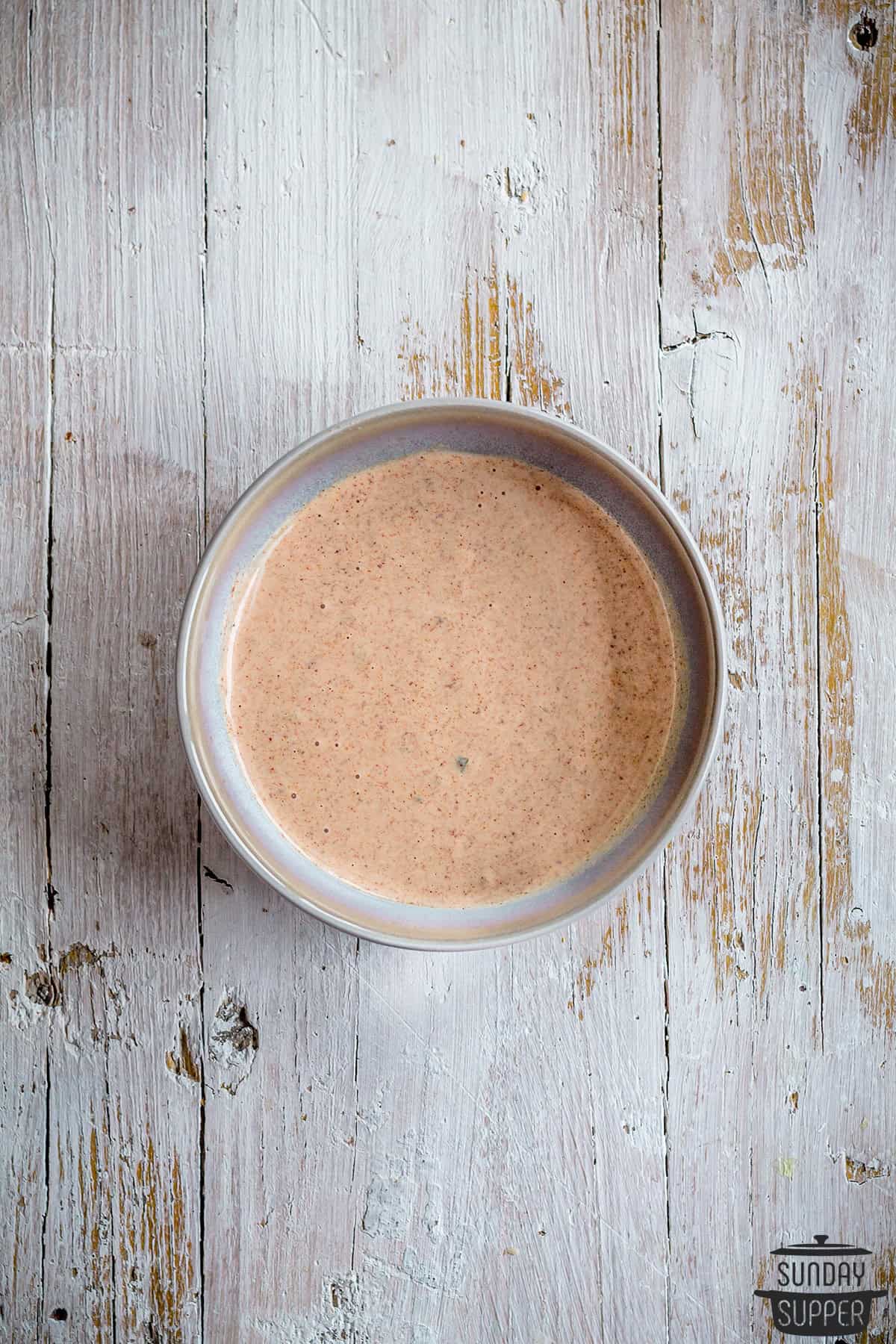 burger sauce mixed in a bowl