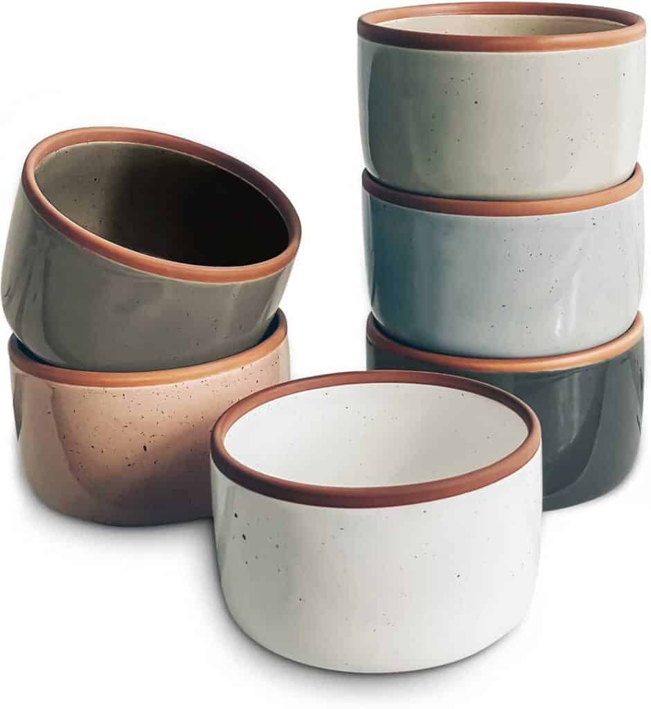 ceramic ramekins in a variety of colors