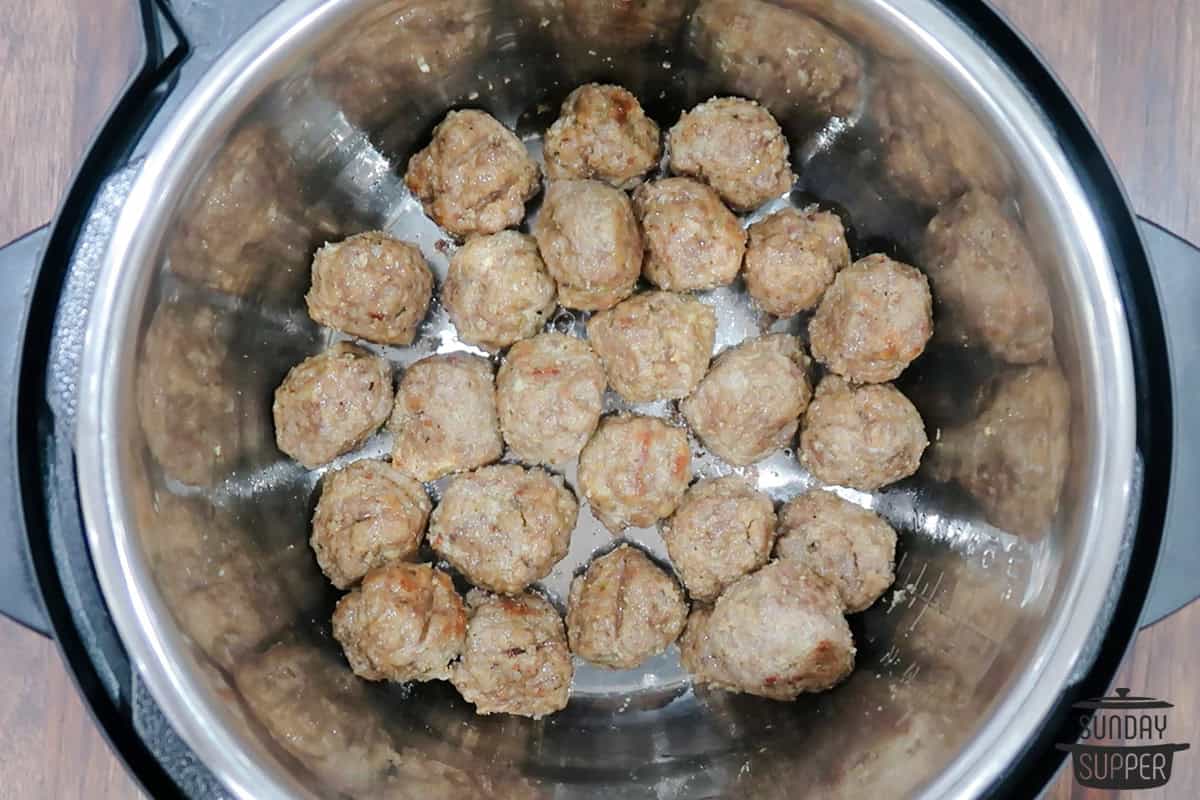 instant pot meatballs sauteing