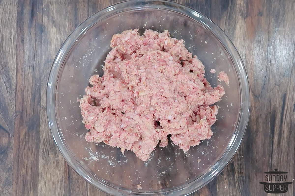 meatball mixture in bowl