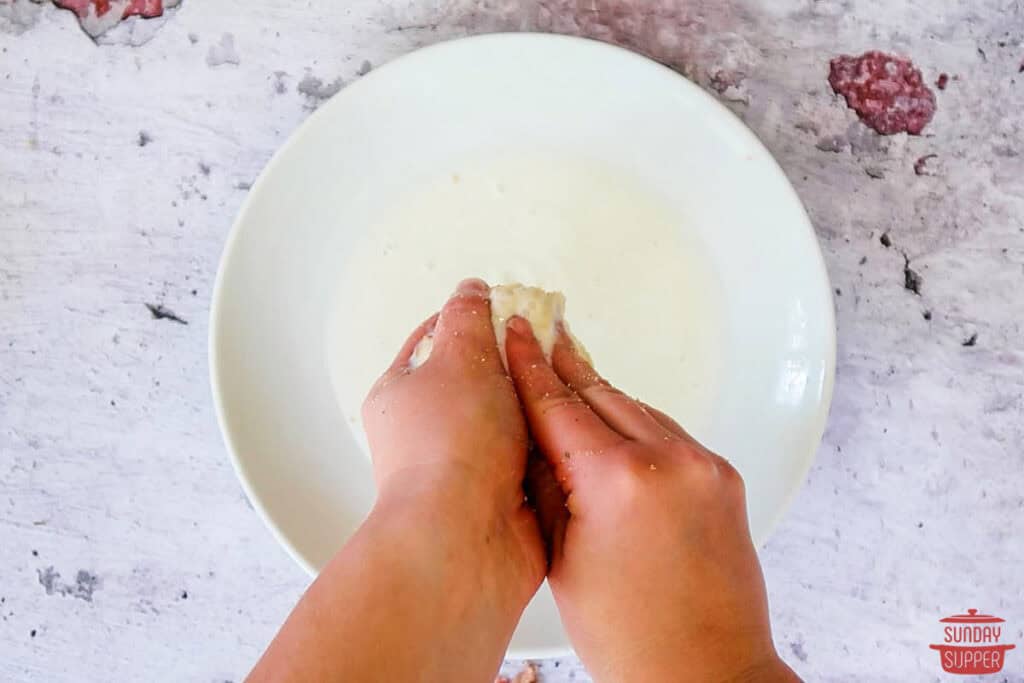 soaking bread in milk