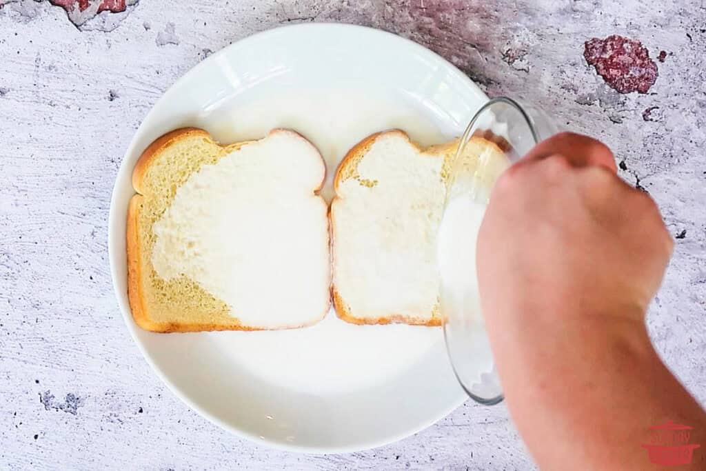 soaking bread in milk