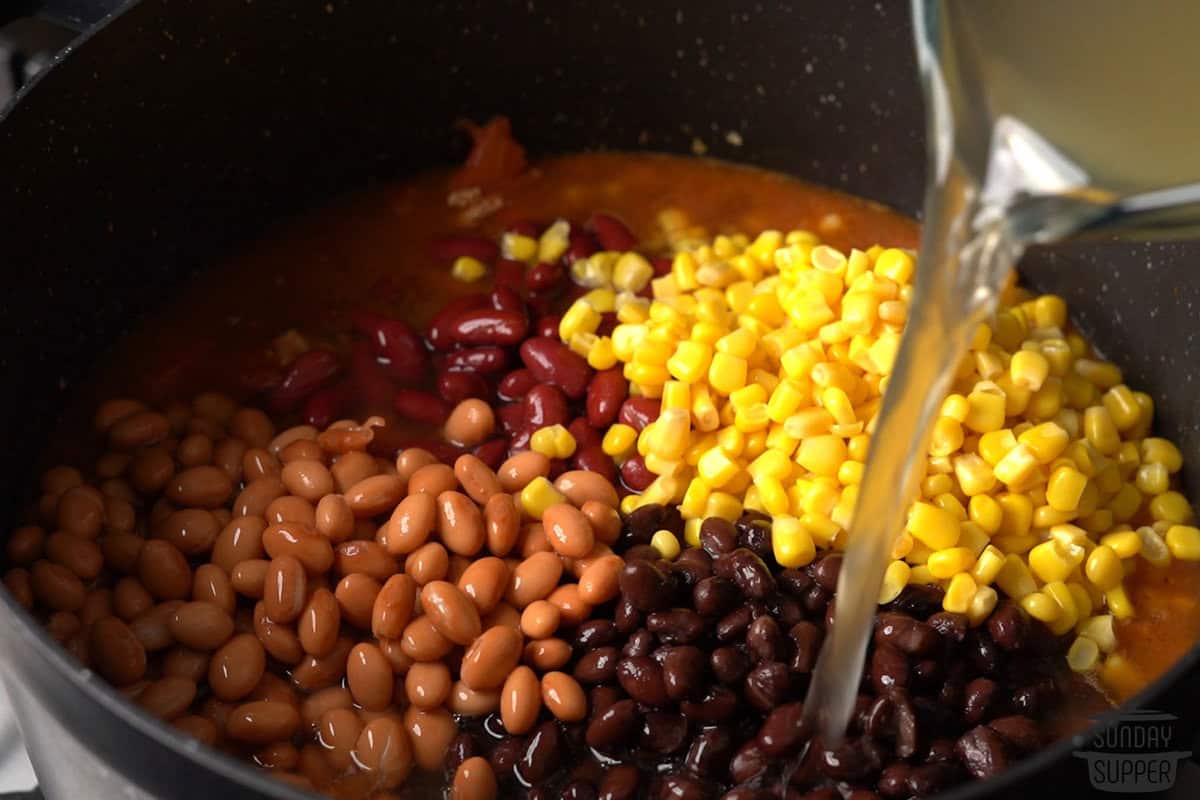 the rest of the ingredients being added to the pot