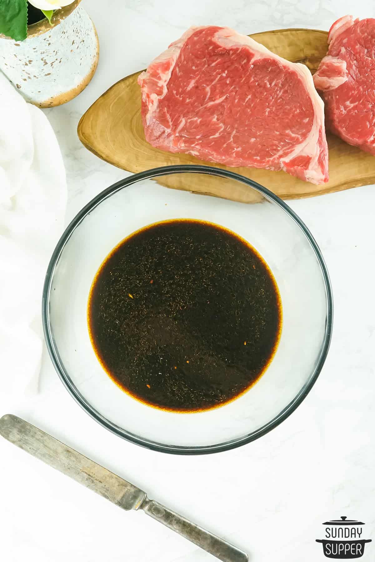 asian steak marinade in a bowl