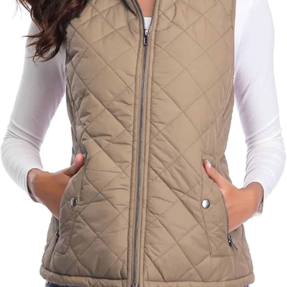 Khaki Quilted Vest