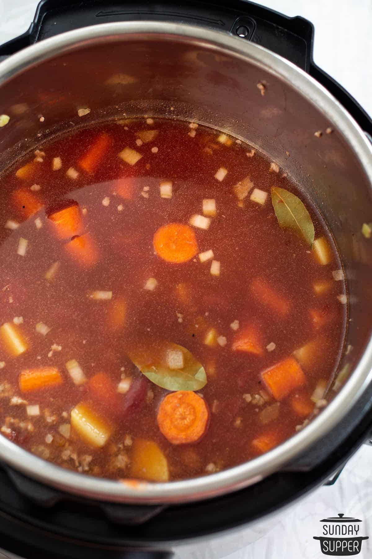 hamburger soup in instant pot cooking