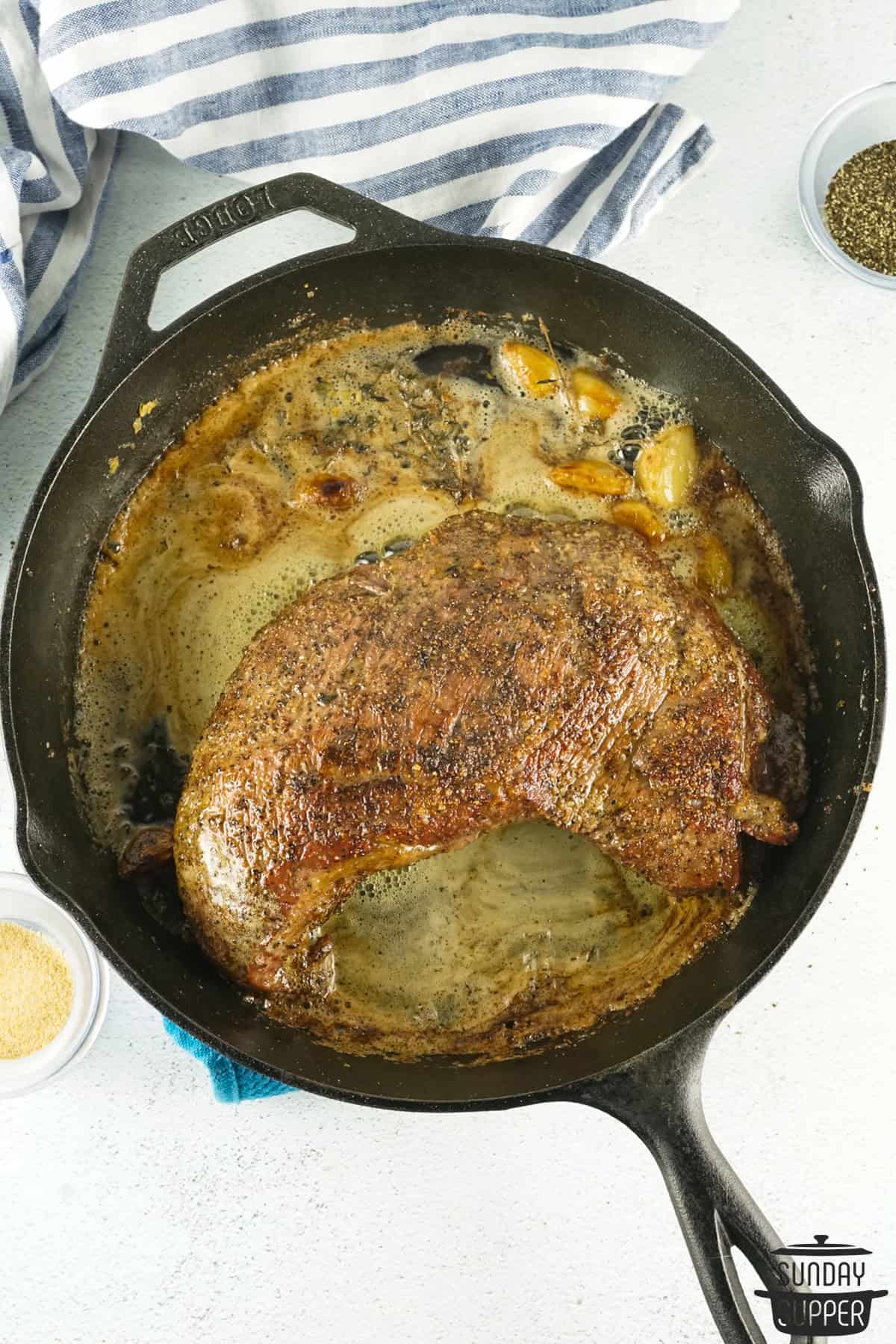 tri tip in skillet