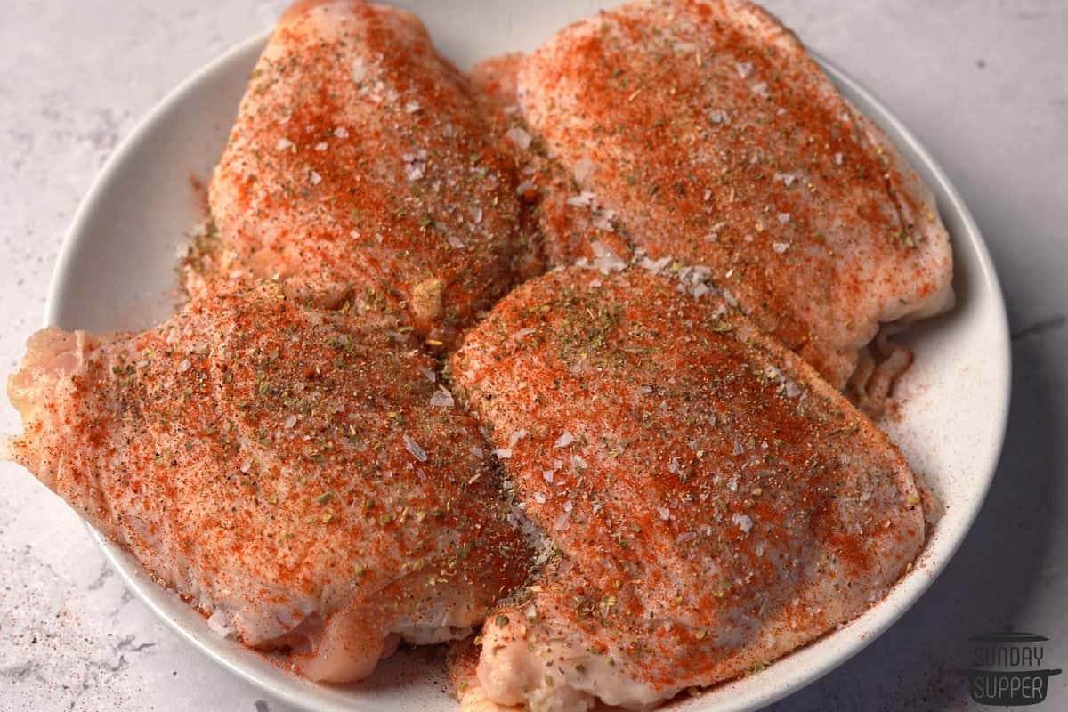 chicken thighs with seasoning