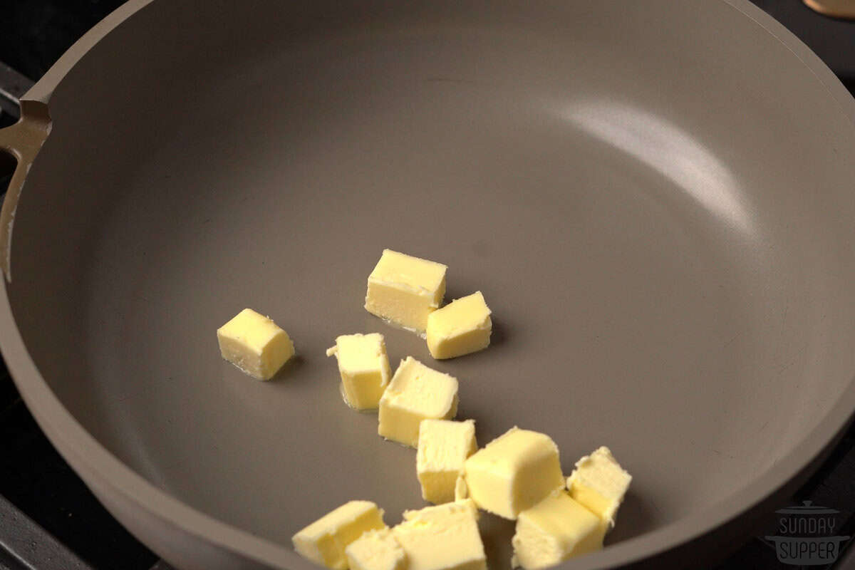 butter added to a pot to melt