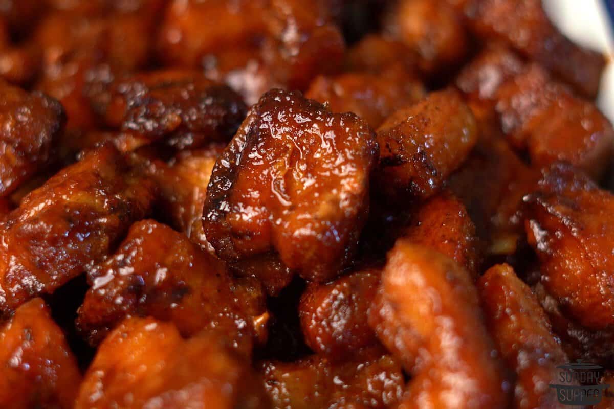 pork belly burnt ends oven recipe ready to serve